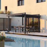PERGOLA PERSEA EASY FULL ALU MODULARNA STREHA 320X360 TEMNO SIVA