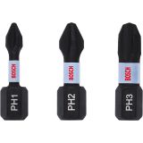 VIJAČNI NASTAVEK KRIŽNI BOSCH PH 25 MM 3 KOS IMPACT CONTROL