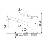 PIPA KUHINJSKA FRANKE ORBIT IZVLEČNA KROM/STONEGREY