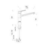 PIPA KUHINJSKA UNITAS INFINITY STOJEČA, 2 CEVI KOTNI VENTILI