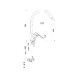 PIPA KUHINJSKA UNITAS INFINITY STOJEČA, 2 CEVI, KOTNI VENTILI
