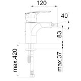 PIPA ZA BIDE UNITAS ELITE E50B ČRNA BREZ ZG. DELA SIFONA