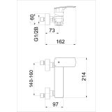 PIPA ZA TUŠ KAD UNITAS ELITE E40B ČRNA SAMO ARMATURA