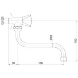 PIPA ZA UMIVALNIK UNITAS STENSKA, "S" IZLIV FI 18 HLADNA VODA