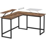 PISALNA MIZA VASAGLE Z GIBLJIVO POLICO RUSTIK RJAVA