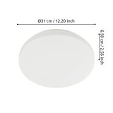 PLAFONJERA EGLO APPRODO 2250LM 3000K IP54 LED S SENZORJEM 31X6.5 CM