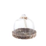 SERVIRNI KROŽNIK BIZZOTTO PLETEN, STEKLEN POKROV SRČKI