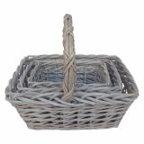 PLETENA KOŠARA Z ROČAJEM NIZKA OGLATA SREDNJA 30 X 20 X 13