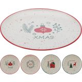 PLITVI KROŽNIK EH 26.5 CM RAZLIČNI ZIMSKI DEKORJI IZ PORCELANA