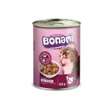 MOKRA HRANA ZA MAČKA BONAMI PLOČEVINKA DIVJAČINA & PERUT. & KORENJE, 415 G