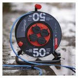 PODALJŠEK EMOS VSEVREMENSKI 50 M 230V 4 VTIČNICE, MODER