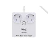 PODALJŠEK- PRENAP.ZAŠČITA WELL EXTS-2S3M, 2X VTIČNICA