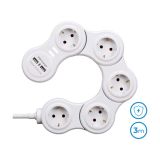 PODALJŠEK- PRENAP.ZAŠČITA WELL EXTSR-5S3M-USB 2XUSB, 5X VTIČNICA