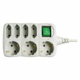 PODALJŠEK S STIKALOM EMOS 3 ŠUKO + 4 EURO VTIČ 1.5M H05VV-F 3G1.0 PVC SIV