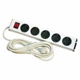 PODALJŠEK S STIKALOM EURO M 5 ŠUKO VTIČNIC 4M H05VV-F 3G1.5 PVC BELI