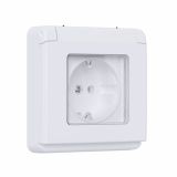 PODOMETNA VTIČNICA ELEKTROMATERIAL VARNOSTNA S POKROVČKOM BELA, VIJAČNA