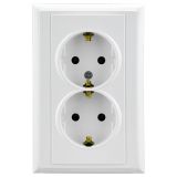 PODOMETNA VTIČNICA LUNE VARNOSTNA DVOJNA, BELA