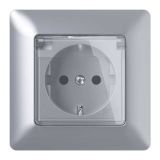 PODOMETNA VTIČNICA MIKRO VARNOSTNA S POKROVČKOM SREBRNA, VIJAČNA