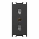 PODOMETNA VTIČNICA MODUL ITALIJANSKA ČRNA, VIJAČNA, 1M, BOK