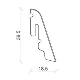 ZAKLJUČNA TALNA LETEV FN POLETNI HRAST SIVI 18.5X38.5X2400 MM MDF