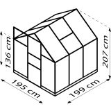 POLIKARBONATNI RASTLINJAK VITAVIA APOLLO 3800 VP4MM 2X2M ALU