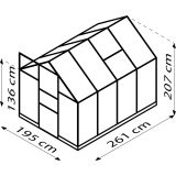 POLIKARBONATNI RASTLINJAK VITAVIA APOLLO 5000 VP6MM 2X2.6M ALU