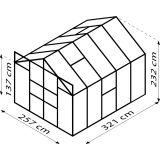 POLIKARBONATNI RASTLINJAK VITAVIA MERIDIAN 2 8300 VP4MM ALU 2.6MX3.2M