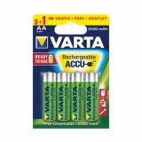 POLNILNI BATER.VLOŽEK VARTA ACCU AA R2U 2100 MAH 3+1 GRATIS