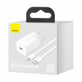 POLNILNIK ZA GSM BASEUS POLNILEC USB-C QUICK 20W BASEUS, LIGHTNING, BEL
