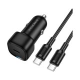 BOROFONE BZ34A AVTOPOLNILEC PD 20W QC 3.0 S KABLOM TYPE C - TYPE C 1M - ČRN