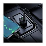 BOROFONE BZ34B AVTOPOLNILEC TYPE C (20W) USB A (18W) PD 38W QC 3.0 S KABLOM TYPE C - TYPE C 1M - ČRN