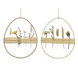 POMLADNA DEKORACIJA DECORIS OBROČ S SUŠENIM CVETJEM IN OBEŠALNO VRVICO, SORT.