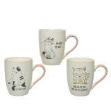 LONČEK DECORIS PORCELAN MAČKA,SORT - 3 MOTIVI