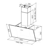 POŠEVNA STENSKA NAPA FABER TWEET EV8 LED BK A55