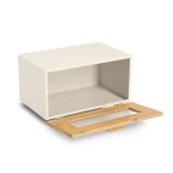 POSODA ZA KRUH Z VRATI,  KOVINA / BAMBUS, BEŽ    36X23,3X19,5 CM