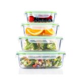 POSODA ZA SHRANJEVANJE ALPINA KOMPLET POSOD 4X STEKLO