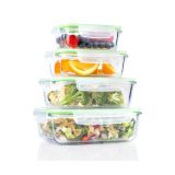 POSODA ZA SHRANJEVANJE ALPINA KOMPLET POSOD 4X STEKLO