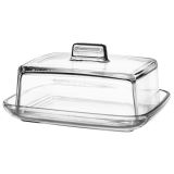 POSODA ZA SHRANJEVANJE GALICIJA STEKLENA POSODA ZA MASLO S POKROVOM 14.5 X 12 CM