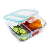 POSODA ZA SHRANJEVANJE STEUBER 930 ML STEKLENA PRAVOKOTNA RAZDELJENA