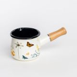 POSODA ZA TOPLE NAPITKE ENAMELIE LONČEK 10 CM- 0.55 L IRIS TREBUŠAST Z DOLG. ROČAJEM