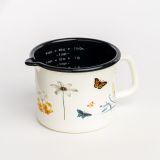 POSODA ZA TOPLE NAPITKE ENAMELIE LONČEK 15 CM 1.5 L IRIS S KLJUNOM IN MERILNO SKALO