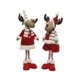 PRAZNIČNA FIGURA DECORIS JELEN RDEČE BARVE VIŠINA 69 CM SORT