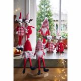 PRAZNIČNA FIGURA DECORIS PALČEK 50 CM RDEČO BELE BARVE SORTIRANO