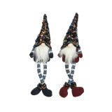 PRAZNIČNA FIGURA DECORIS SEDEČI PALČEK RDEČ/MODER VIŠINA 44 CM SORT