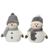 PRAZNIČNA FIGURA DECORIS SNEŽAK 29 CM BELO SIVE BARVE SORTIRANO
