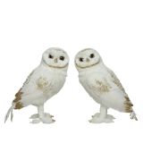 PRAZNIČNA FIGURA DECORIS SOVA BELA/ZLATA VIŠINA 15 CM SORT