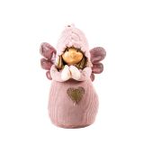 PRAZNIČNA FIGURA GLOSSTYLE DEKLICA 30 CM ROZA TEKSTILNA