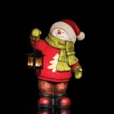 PRAZNIČNA FIGURA GLOSSTYLE SNEŽAK Z LANTERNO 42 CM ZA ČAJNO SVEČKO