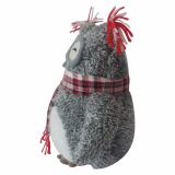 PRAZNIČNA FIGURA GLOSSTYLE SOVA TEKSTILNA 25 CM 28X15X25 CM