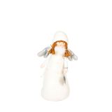 PRAZNIČNA FIGURA GLOSSTYLE STOJEČI ANGEL 37 BELE BARVE TEKSTILNI